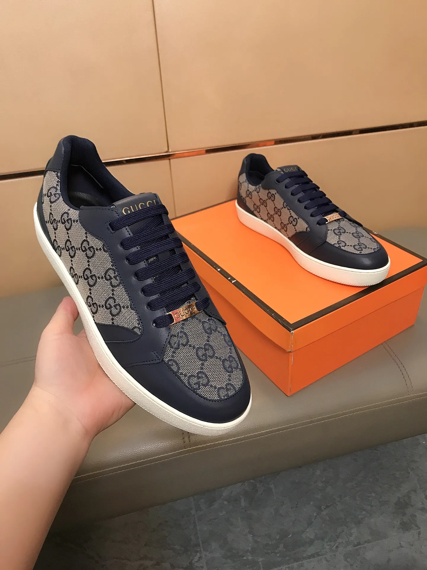 Men's Men's Shoes 230 ⌚️⌚️[GUCCI] Gucci men's casual shoes are absolutely popular 🔥The ultimate matching item for trendy men! Irresistible charm of super texture, the main recommendation, the upper is made of high-quality cowhide with printed fabrics, sheepskin feet, wear-resistant rubber sole, noble and elegant! Extremely comfortable🎁🎁You can be as handsome as you want💪 Size: 38-44!